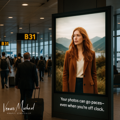 Billboard showcasing licensed photography in global ad campaign