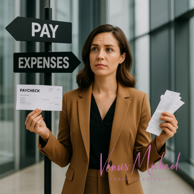 Business owner deciding how much to pay herself with Profit First method