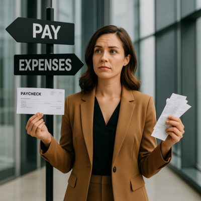 Business owner deciding how much to pay herself with Profit First method