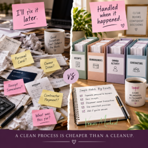 Clean bookkeeping process preventing a future bookkeeping cleanup