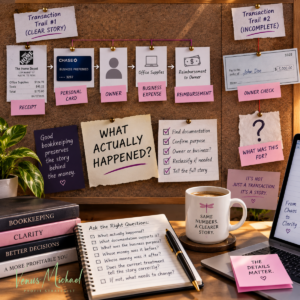 Reconstructing transaction history during a bookkeeping cleanup